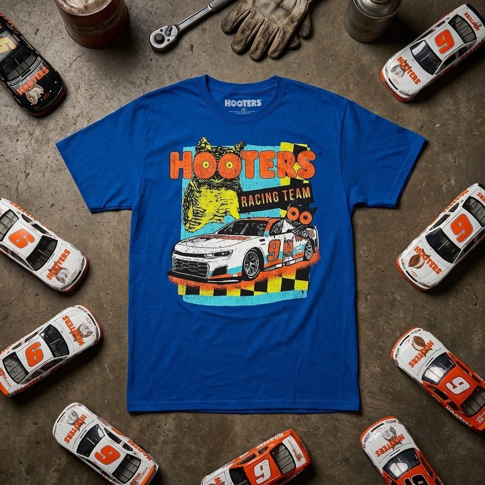Chase Elliott Hooters Racing Team T-Shirt Mens Medium Blue NASCAR #9 NWOT